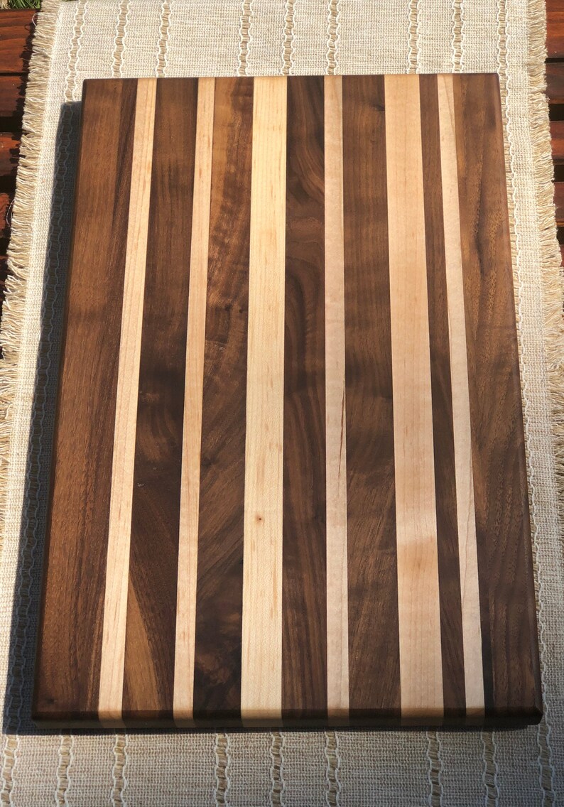 Cutting Board, Edge Grain Cutting Board, Walnut and Maple Etsy