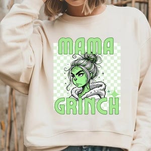 Mama Grinch T-Shirt PNG | Sublimation Design for Christmas Apparel