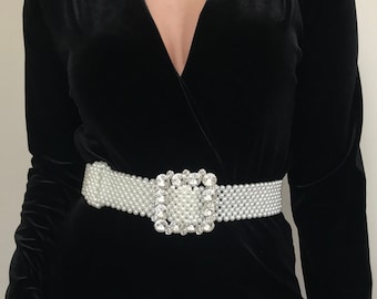 Handmade Pearl Bridal Belt: Luxury Beaded Wedding Dress Belt