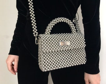 Borsa A Tracolla Da Sera LYEAA Con Perline E Perle Intrecciate A Mano | Pochette Elegante Per Matrimoni E Feste - 3