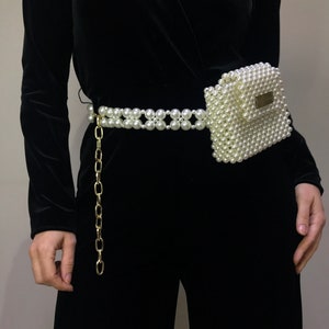 Pearl Waist Belt for Women Outfit, Classic Thin Waist Chain for