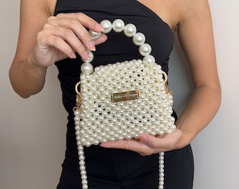 Handmade Pearl Beaded Bag: Luxury Bridal Mini Handbag