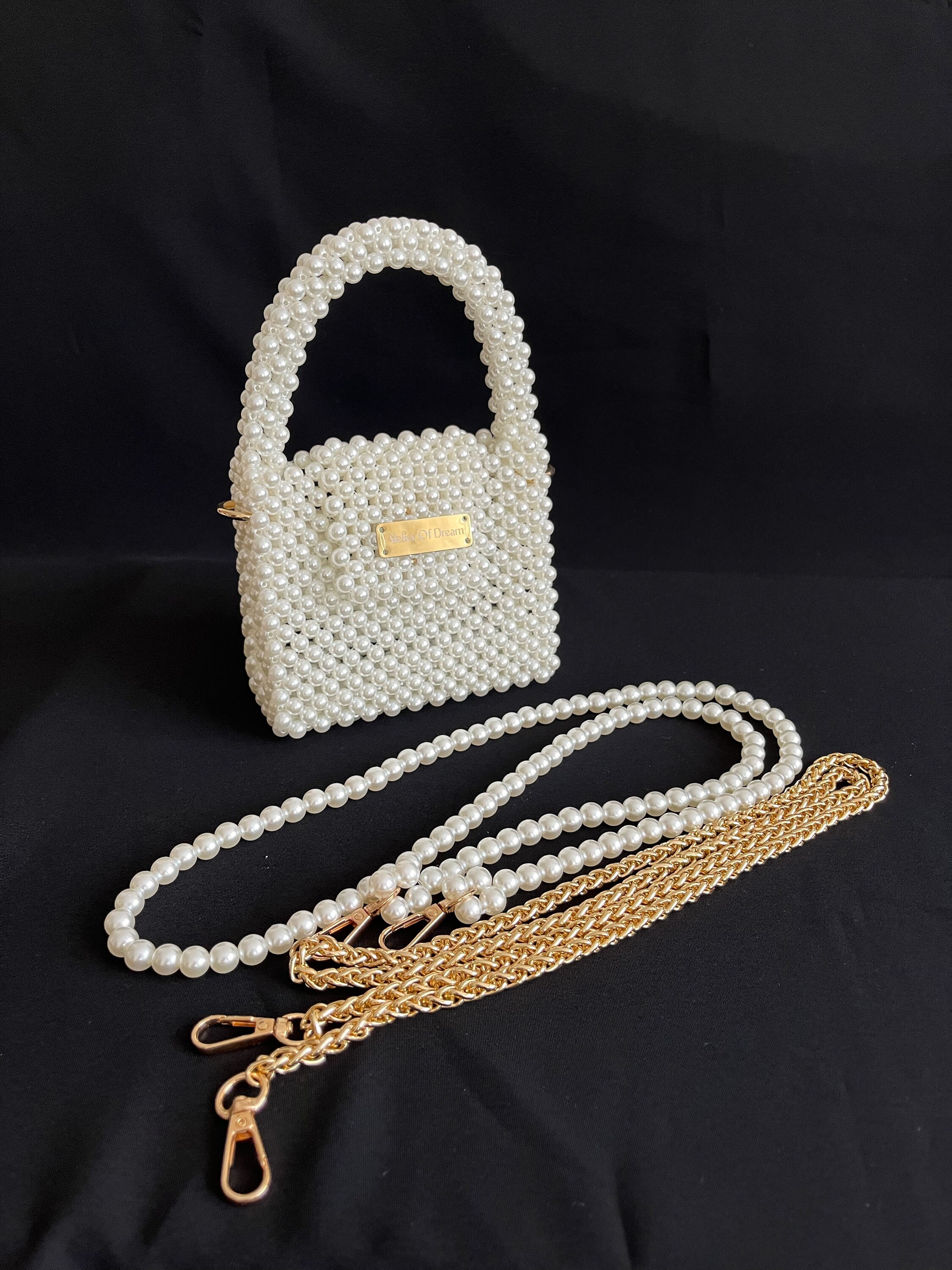 Beaded white bag main image 0