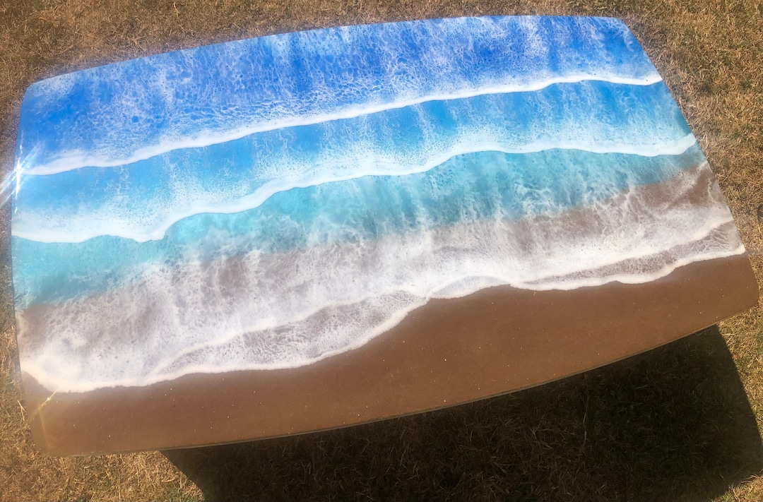 Epoxy Resin Beach Scene Coffee Table - Etsy UK
