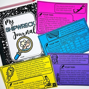 Enrichment Task Cards Shipwrecks Homeschool Activity Gifted and Talented Homeschool Task Card Materials Homeschool Printable
