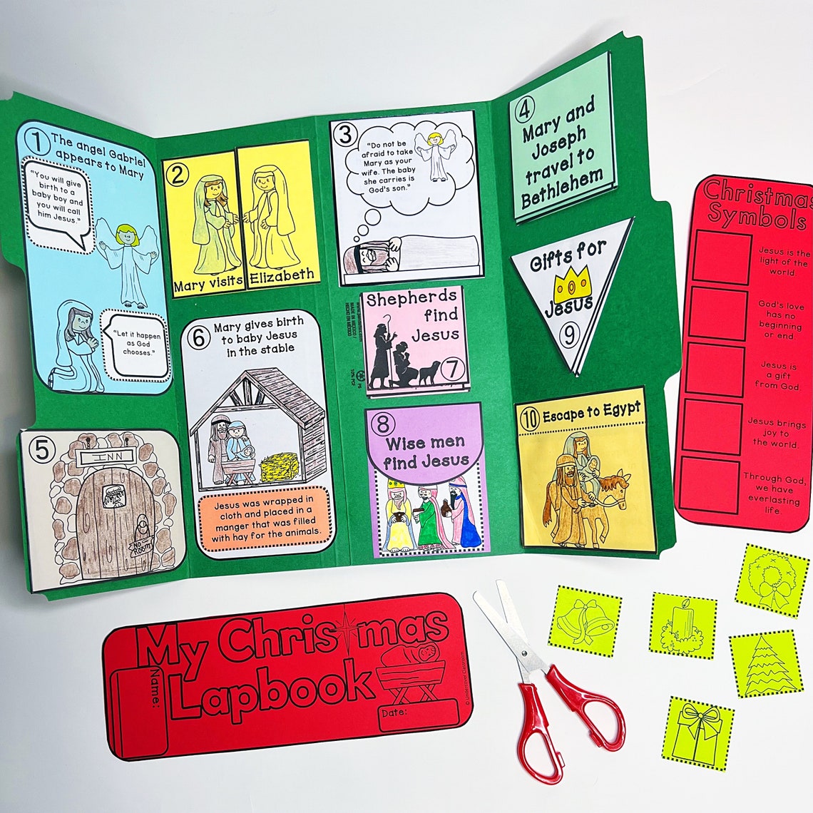Christmas Lapbook Teach Religious Christmas Story Baby Jesus Homeschool ...