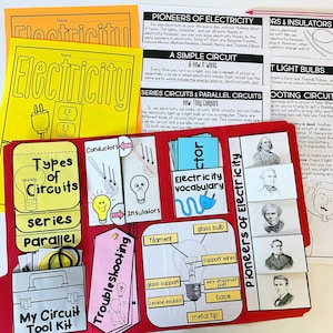 Electricity Lapbook Template Teach Electricity Reading Passages Electricity Posters Circuits Homeschool Electricity Activity Lap Book