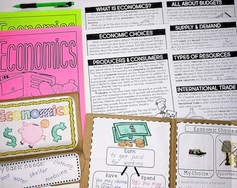 Economics Homeschool Unit Teach Economics Reading Passages Economics Interactive Notebook Economics Printable Economics Lapbook Template