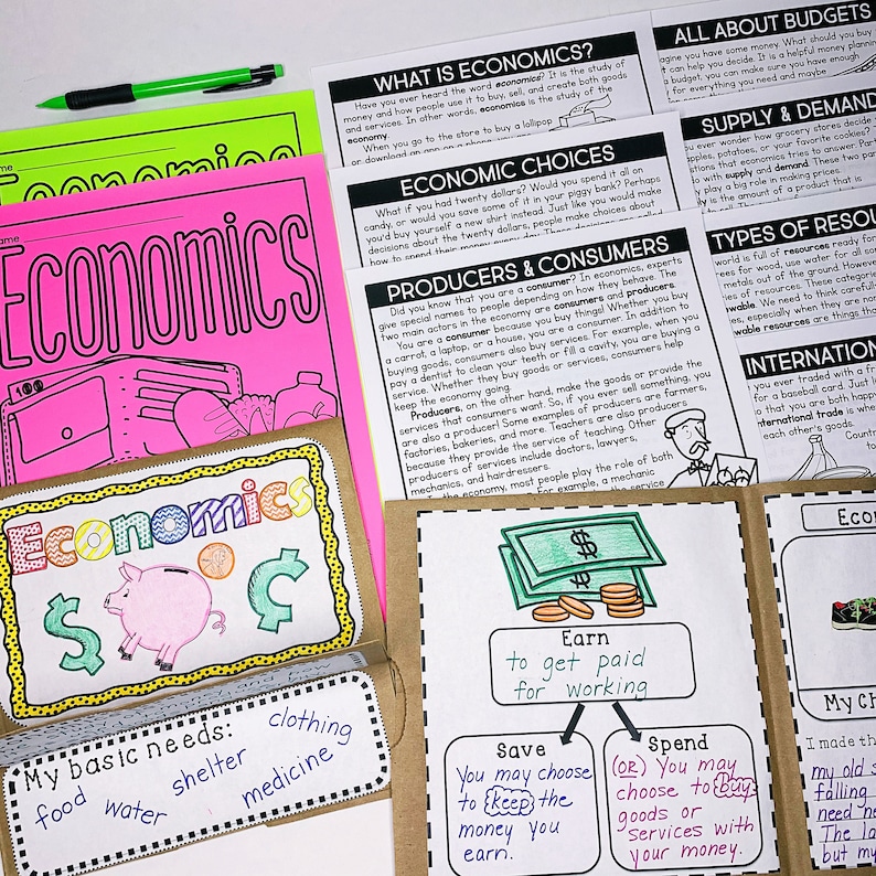 Economics Homeschool Unit Teach Economics Reading Passages Economics Interactive Notebook ...