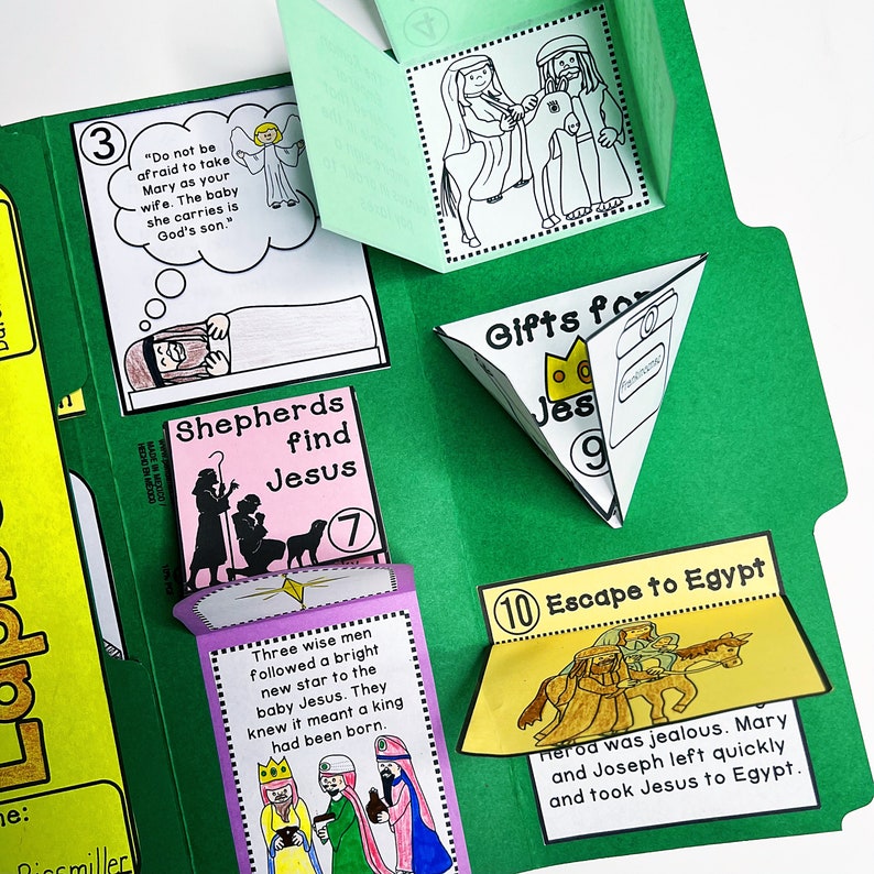 Christmas Lapbook Teach Religious Christmas Story Baby Jesus Homeschool ...