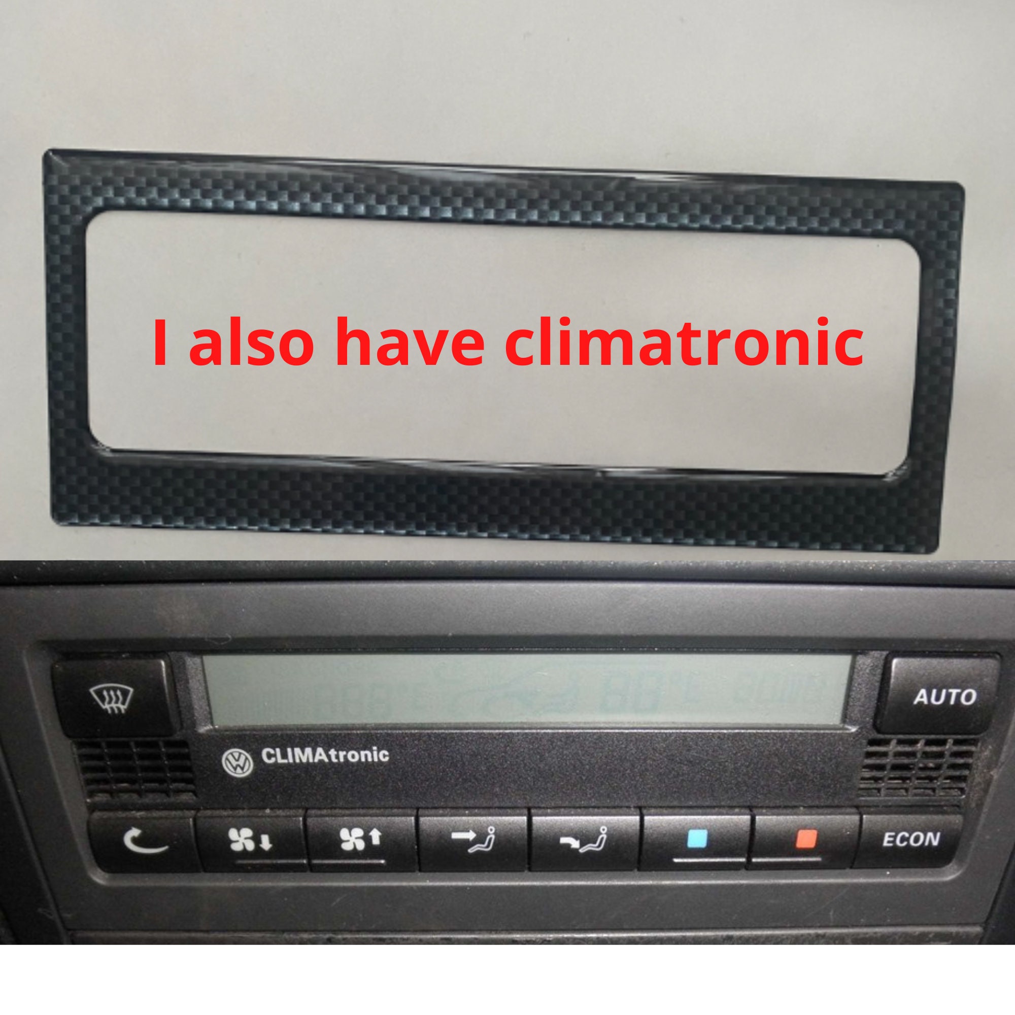  Panneau de commande en fibre de carbone RRX pour fenêtre de  grille de ventilation centrale - Décoration intérieure Accessoire console  noire - Pour fille - Pour kit Golf 4 MK4 (kit de commande)