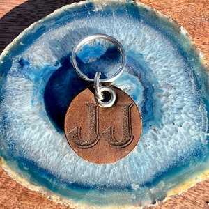Handmade Leather customized ID Tag Laser Cut & Engraved.