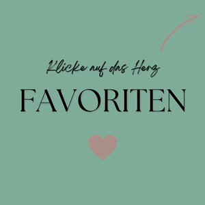 May include: A teal green background with the text "Click on the heart" and the word "FAVORITES" in black. A pink heart is at the bottom of the image.
