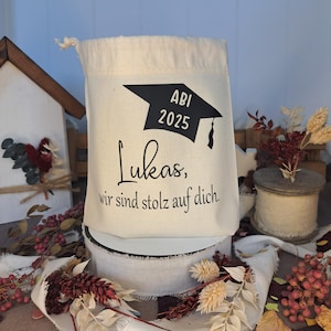Abitur 2025 Geschenk für Sohn, Tochter, Patenkind,Enkelkinder. Abi 2025. Geldgeschenk mit Leuchteffekt und Namen, durch Personalisierung