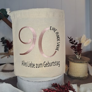Geschenk zum 90. Geburtstag.Geschenkverpackung und tolle Licht-Deko in einem. Jeder runde Geburtstag ist möglich. (10 bis 100 frei wählbar).