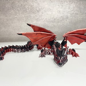 Wolf Crystal Dragon - Long Tail Dragon - 3D Printed Dragon