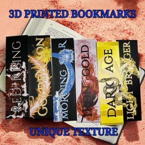 Bookmarks Red Rising Series (Set of 6) - 3d Printed - Golden Son - Morning Star - Iron Gold - Dark Age - Light Bringer Darrow