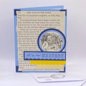 Handmade Nancy Drew Set of Four Notecards/Thank-you Notes/Gift Set (made with real book pages!)