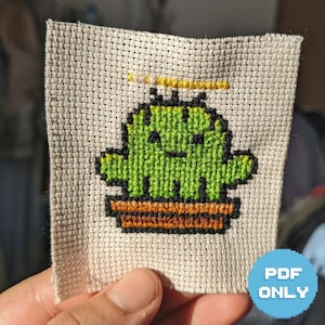 Cactus Angel Tamagotchi Cross-Stitch Pattern [DIGITAL PDF DOWNLOAD]