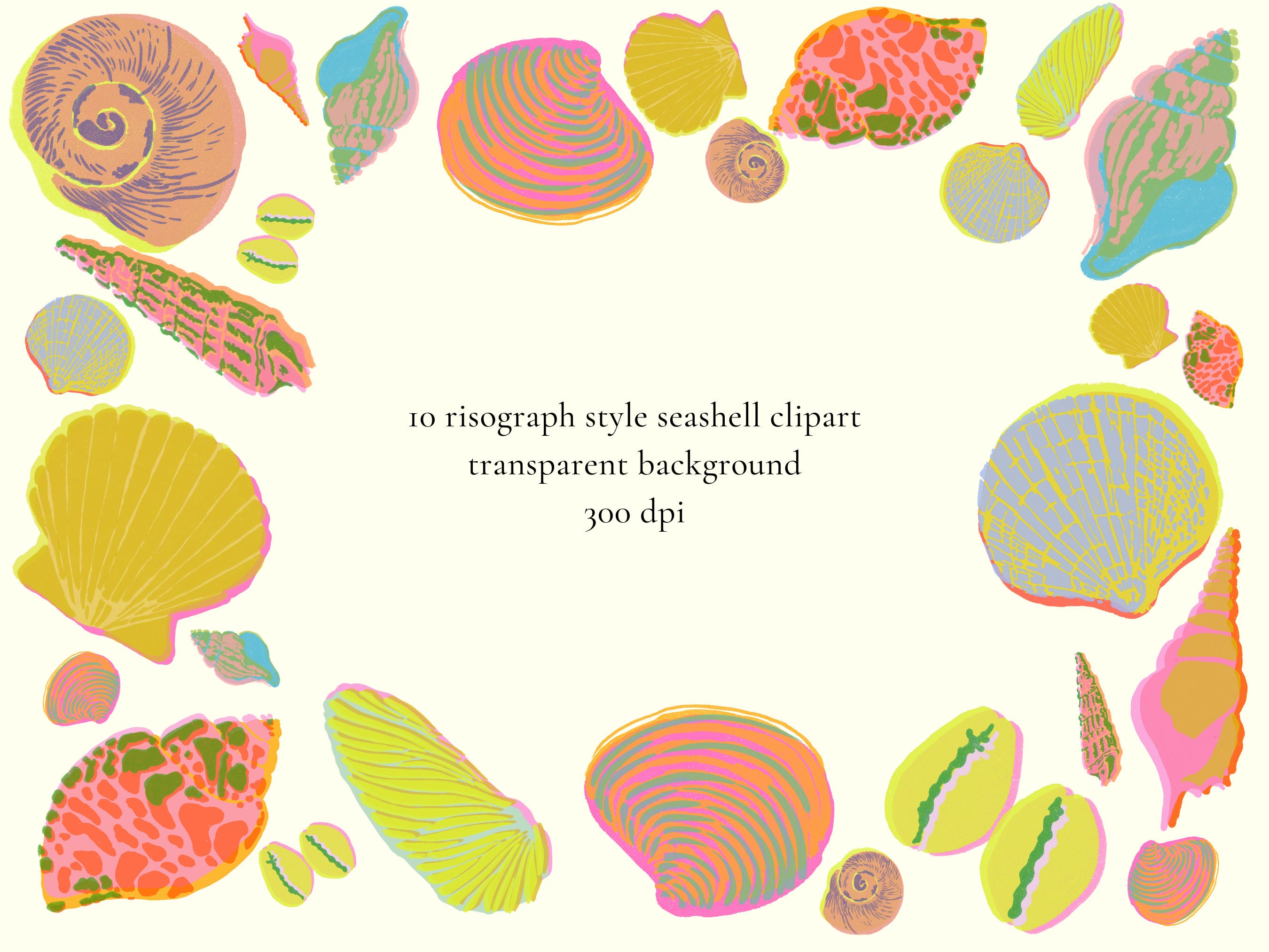 Seashell Clipart - Shells Clipart - Scallop Conch Clam Shells ...