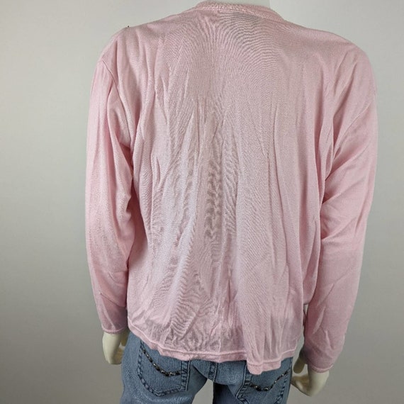 Vintage 80's Pink Sweater / Cardigan Set - L - image 7
