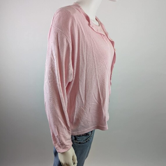 Vintage 80's Pink Sweater / Cardigan Set - L - image 5