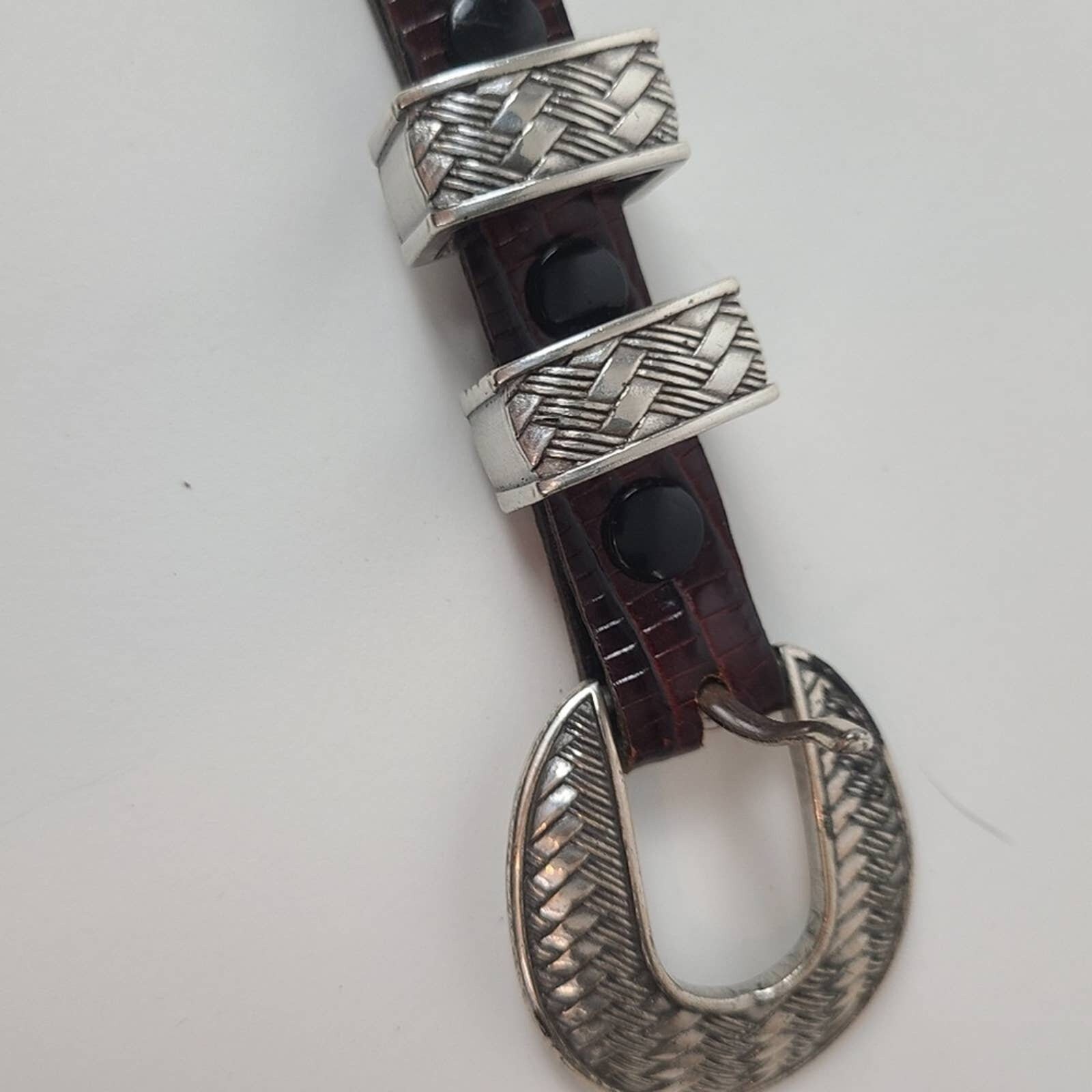Elaine Coyne Collectible Artwear Slim Snakeskin Leather Belt 