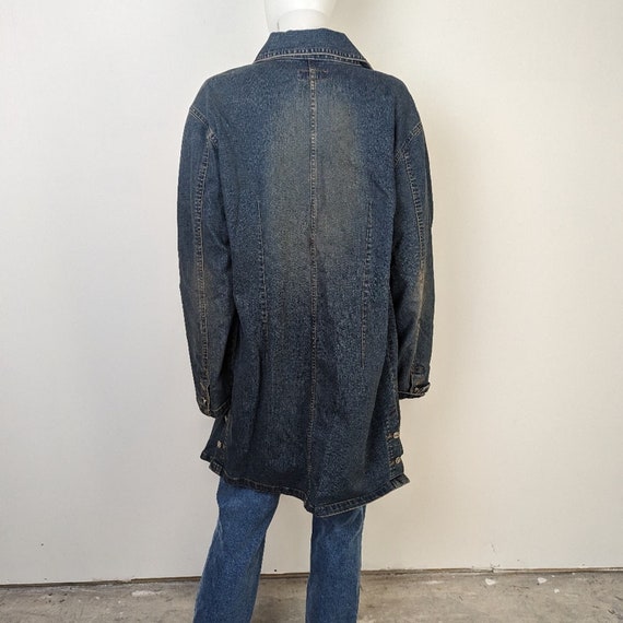 Vintage 80's T & J Hand Painted Jean Trench Coat - image 4