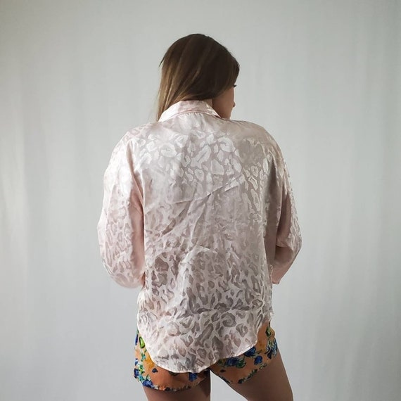 Vintage Pale Pink Floral 80s Loli Babydoll Blouse… - image 5