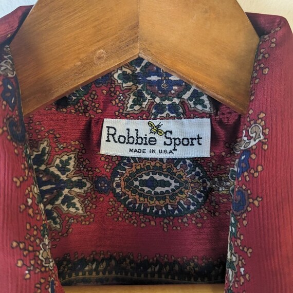 Vintage 80's Robbie Sport Paisley Button Front Sh… - image 4