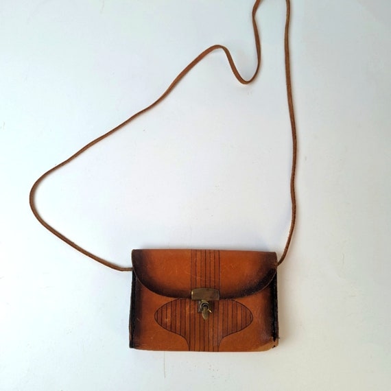 Hand Tooled Leather Crossbody Bag - image 1