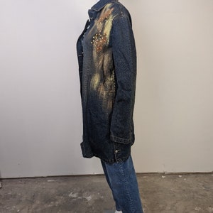 Vintage 80's T & J Hand Painted Jean Trench Coat image 6