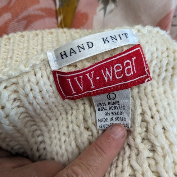 Vintage Ivy Wear Hand Knit Cottagecore Cardigan S… - image 2
