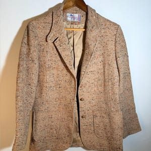 Chaqueta vintage de tweed color canela y rojo de Pendleton Knockabouts imagen 2