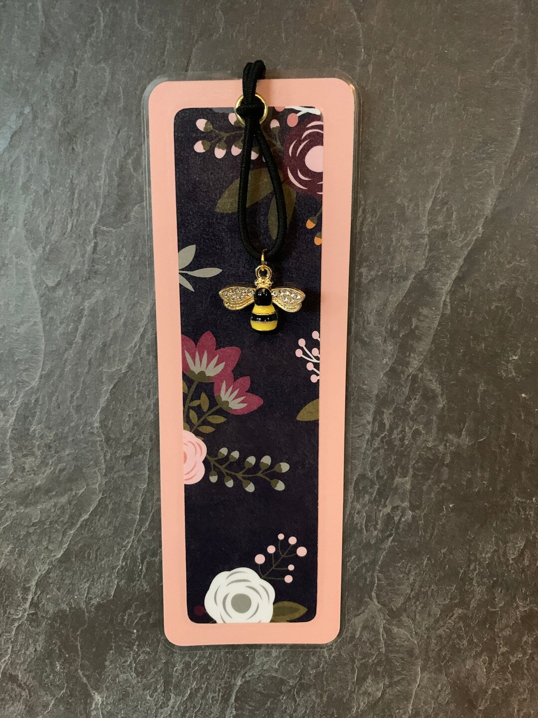 Laminated Watercolor Floral Bookmark With Bee Charm - Etsy