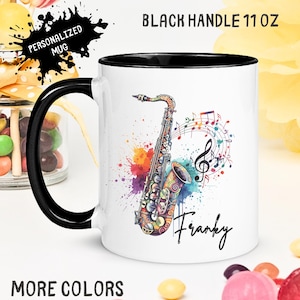 Personalized Saxophone Mug: Custom Jazz Gift for Musicians