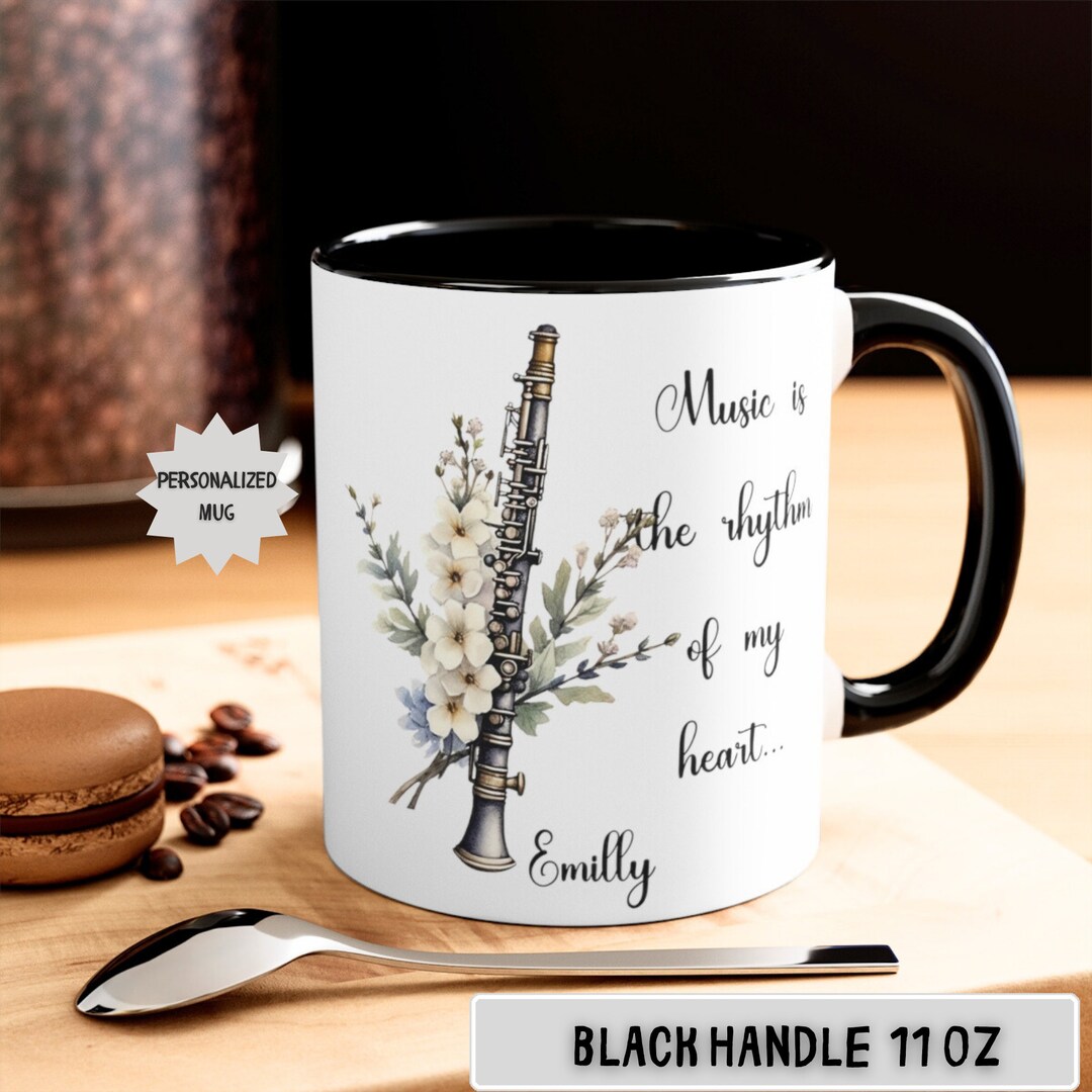 Custom Text Flute Coffee Mug, Flute Teacher Mug, Gift for Music Lover