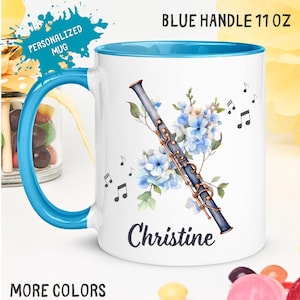 Personalized Flute Coffee Mug, Custom Text Music Gift For Flute, Teacher Singer Band Director Gift Mug, Musician Novelty Cup For Music Lover