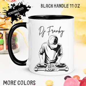 Personalized DJ Mug With Name, Custom Music Lover Gift, DJ Turntable Cup For Him, Edm DJ Mug Gift For Music Producer, Dj Birthday Gift