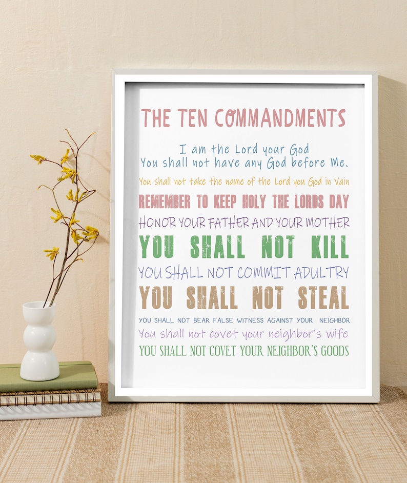10 Commandments Printable/ Nursery Printable/ Classroom Printable/ Wall 10 Commandments Printable/ Nursery Printable/ Classroom Printable/ Wall