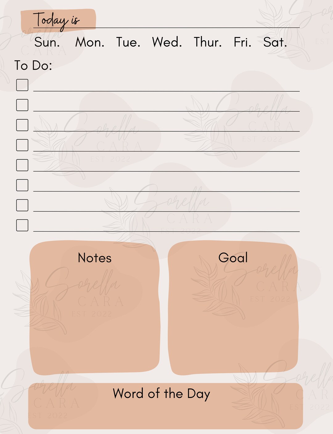 Daily Planner Printable -- Digital Download - Etsy