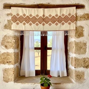 Cyprus Lefkara Lace Curtain: Cypriot Embroidery Wall Hanging