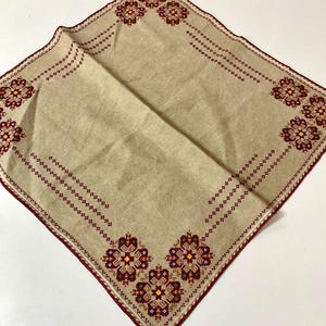Vintage Hand Embroidered Table Cover, Handmade Embroidery Table Decor, Traditional folk arts
