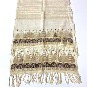 20th Greek antique embroidery, Hellenic folk handmade textile, vintage embroidered heirloom runner, 19th.c antiques