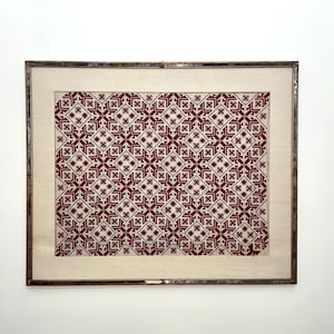 Bordado griego vintage para colgar en la pared: arte de punto de cruz hecho a mano de la década de 1940