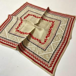 Vintage Hand Embroidered Table Cover, Handmade Embroidery Table Decor, Traditional folk arts
