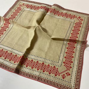Vintage Hand Embroidered Table Cover, Handmade Embroidery Table Decor, Traditional folk arts