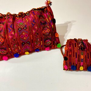 Cretan Greek Sack Handwoven Set, Woven satchel, 1990s Folk Art, Handmade Greek Island Decor
