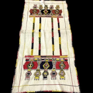 ギリシャ・マケドニアのアンティーク刺繍、1950年代のヴィンテージ刺繍ギリシャの家宝、織物民芸品アンティーク
