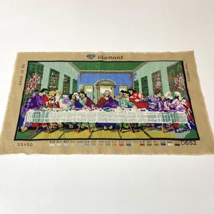 The Last Supper Competed embroidery, Canvas pristine romantic handmade tapestry, European home decor